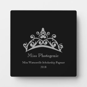 Pageant Silver Tiara Crown Photogenic Plaque Fotoplaat