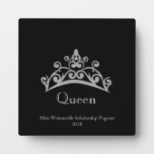 Pageant Silver Tiara Crown Queen Plaque (Devant)