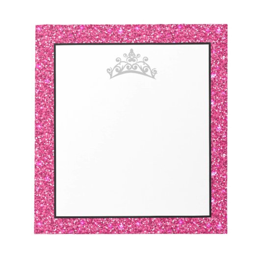 Pageant Tiara Crown Pink Glitter Notitieblok (Voorkant)
