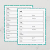 pages de carnet d'adresses aux empreintes de patte (Devant / Derrière)