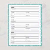 pages de carnet d'adresses aux empreintes de patte (Dos)