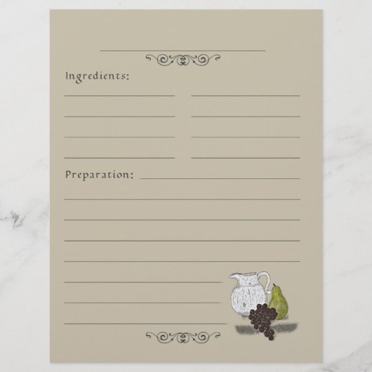 Pages de Classeur de la recette de l'illustration  (Devant)