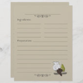 Pages de Classeur de la recette de l'illustration  (Devant / Derrière)