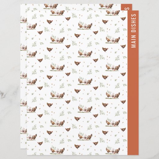 Pages de découpage | Page Classeur de recette rect (Devant / Derrière)