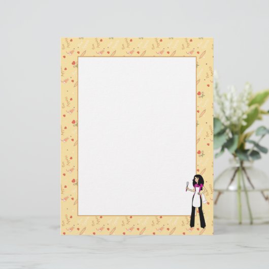 Pages de la recette de fille illustrées (Debout devant)