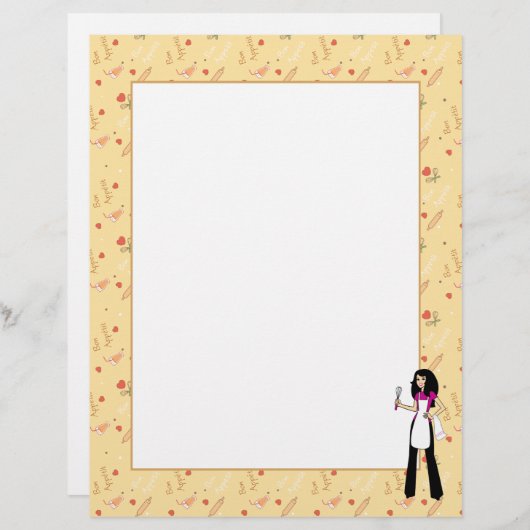 Pages de la recette de fille illustrées (Devant / Derrière)