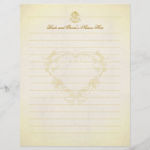 Pages de livre d'or de mariage en papier parchemin