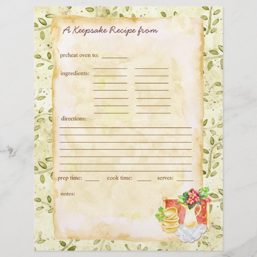 Pages de mes recettes de conservation (Devant)