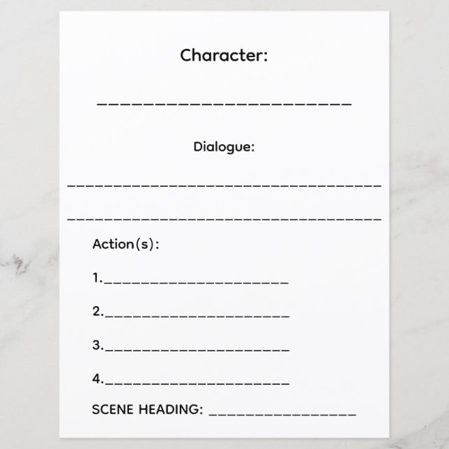 Pages de mini-scénario de CC Productions (Devant)