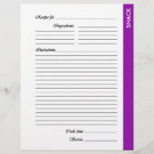 Pages de recette à 2 faces de SNACK violet (Devant)