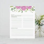 Pages de recette aquarelle florale d'hydrangeas ro (Debout devant)