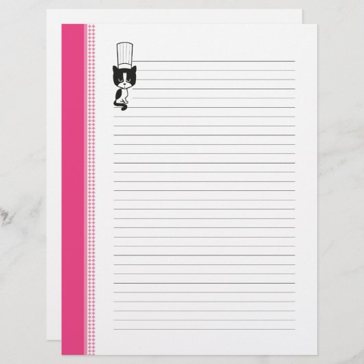 Pages de recette de chats du chef (Devant / Derrière)