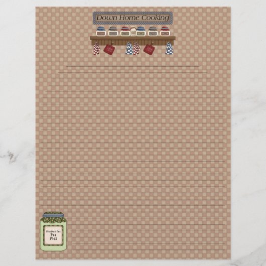 Pages de recette de Cuisine de bas de page (Lined) (Devant)