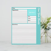 Pages de recette de lin (Aqua clair) (Debout devant)