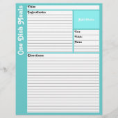 Pages de recette de lin (Aqua clair) (Dos)