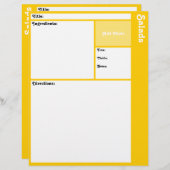 Pages de recette (Jaune) (Devant / Derrière)