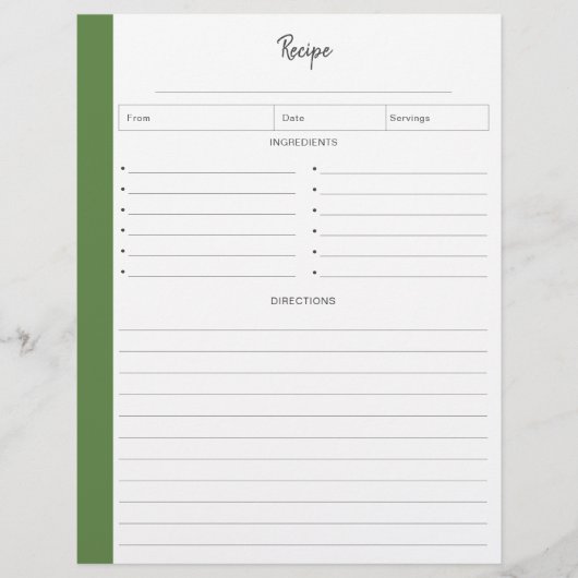 Pages de recette liées au format lettre | Tropical (Devant)