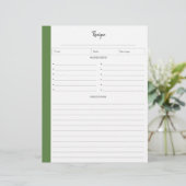 Pages de recette liées au format lettre | Tropical (Debout devant)