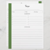 Pages de recette liées au format lettre | Tropical (Devant / Derrière)