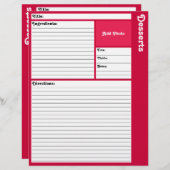 Pages de recette liées (Magenta) (Devant / Derrière)