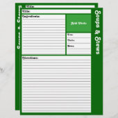 Pages de recette liées (vert foncé) (Devant / Derrière)