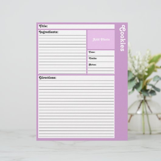 Pages de recette liées (violet clair) (Debout devant)