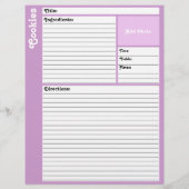 Pages de recette liées (violet clair) (Dos)