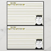 Pages de recette pour le Classeur de recette (Devant)