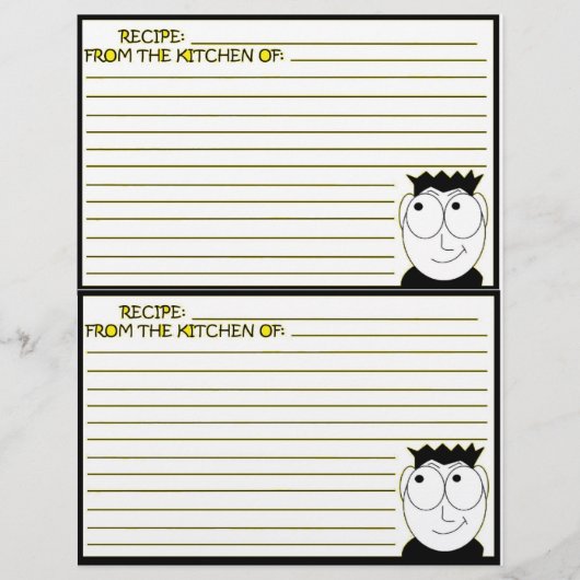 Pages de recette pour le Classeur de recette (Devant)