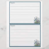 Pages de recette pour le Classeur de recette (Devant)