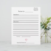 Pages de recette pour les livres de recettes pour  (Debout devant)