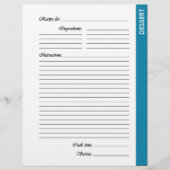 Pages de recette recto recto bleu DESSERT (Devant)