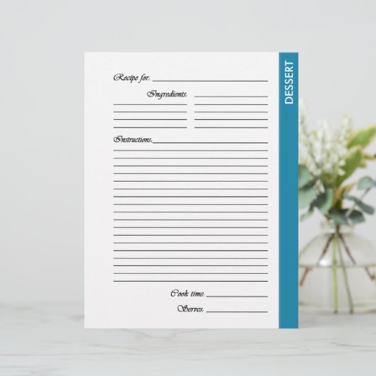Pages de recette recto recto bleu DESSERT (Debout devant)