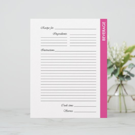 Pages de recette recto recto-verso Pink BEVERAGE (Debout devant)