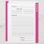 Pages de recette recto recto-verso Pink BEVERAGE (Devant / Derrière)