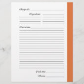 Pages de recette recto verso orange (Devant)