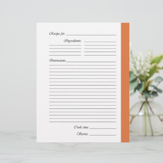 Pages de recette recto verso orange (Debout devant)