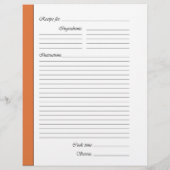 Pages de recette recto verso orange (Dos)
