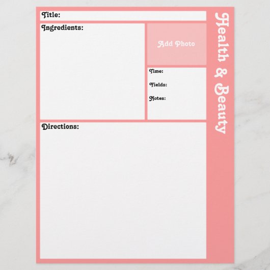 Pages de recette (rose) (Devant)