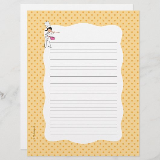 Pages de recettes avec dossier décoratif (Devant / Derrière)