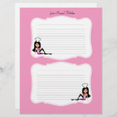 Pages de recettes d'art pour le chef mignon pour l (Devant / Derrière)