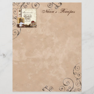 Pages de recettes de prière et de chocolat pour le