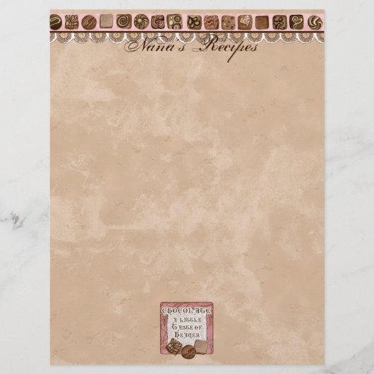 Pages de recettes de prière et de chocolat pour le (Devant)