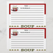 Pages de recettes de soupe pour le Classeur de rec (Devant / Derrière)