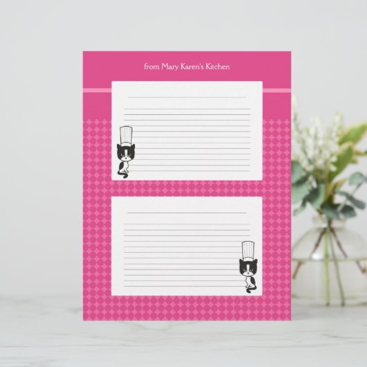 Pages de recettes illustrées pour les classeurs (Debout devant)