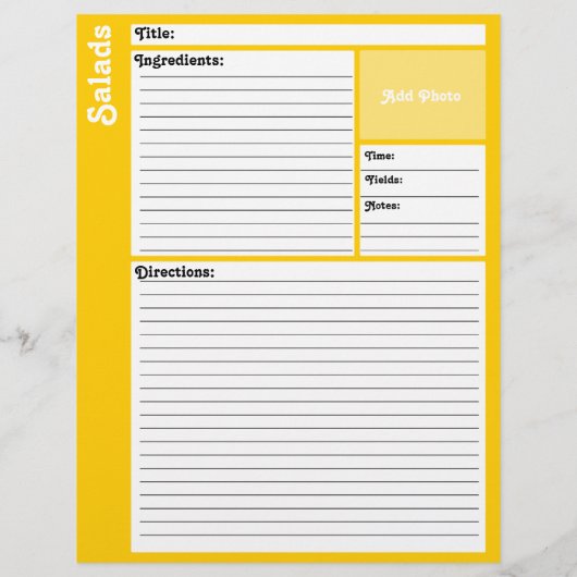 Pages de recettes liées (Jaune) (Dos)