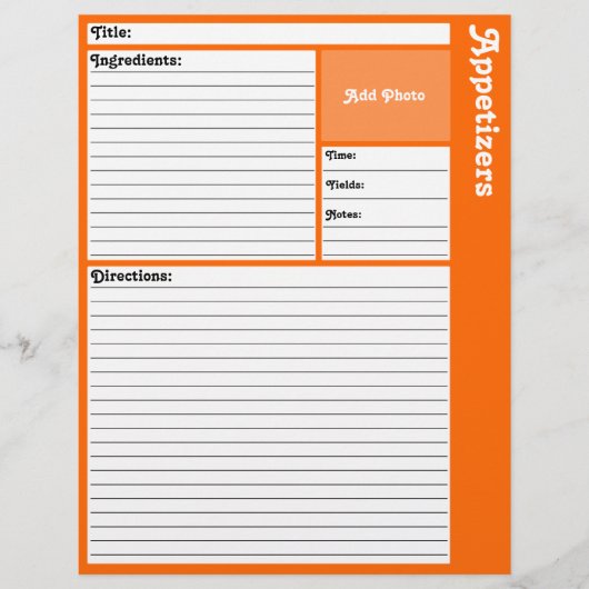 Pages de recettes liées (orange) (Devant)