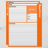 Pages de recettes liées (orange) (Devant / Derrière)