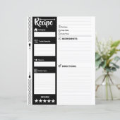 Pages de recettes modernes lignées (format lettre) (Debout devant)