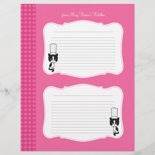 Pages de recettes personnalisées mignonnes (Devant)